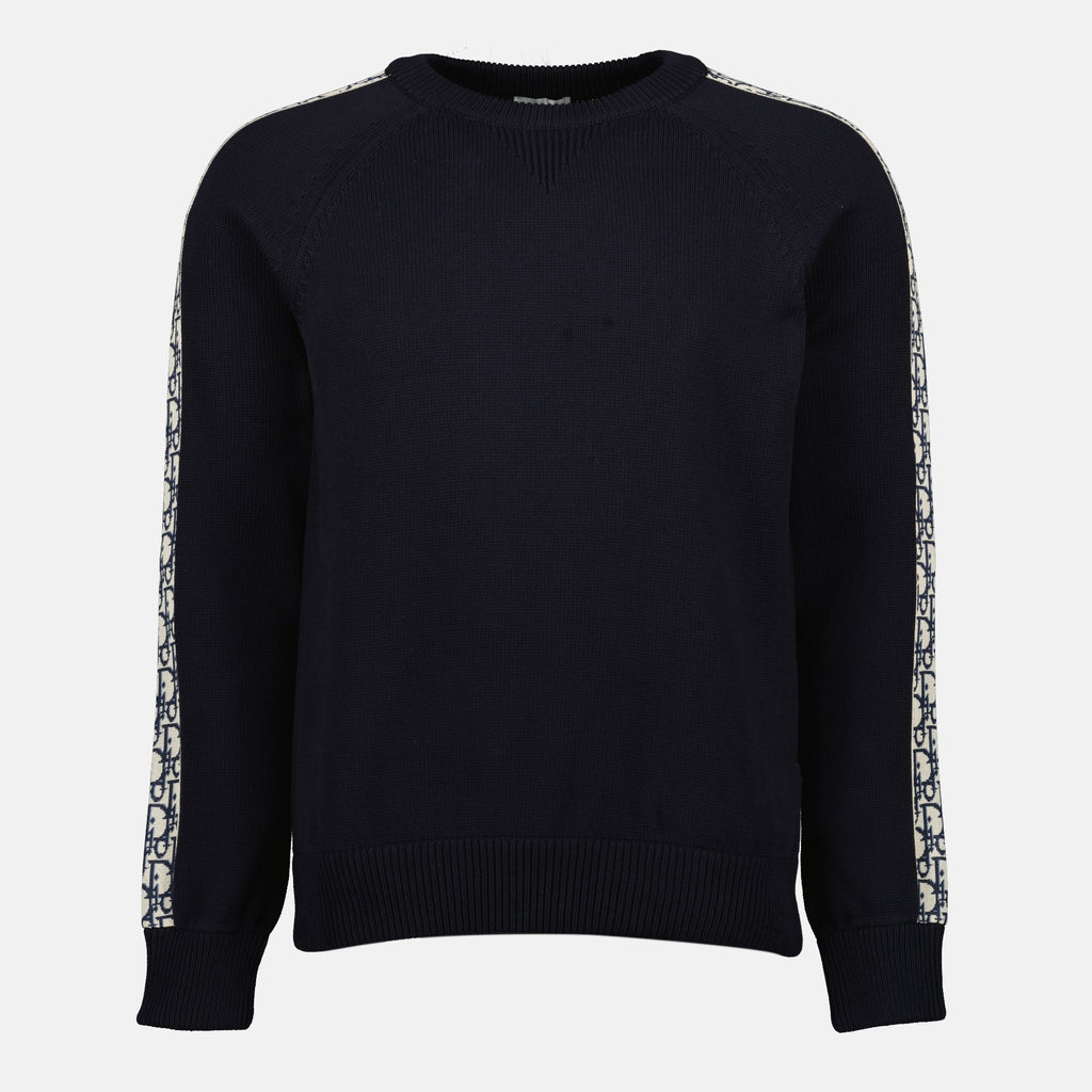 Bild des Dior Oblique navyblauen Pullovers der Marke Dior für Herren - Frühjahr-Sommer 2026 - Vorderansicht