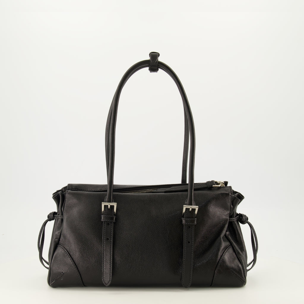 Sacs à main et épaule Borsa in pelle nera distressed Bonnie Prada Noir Femme