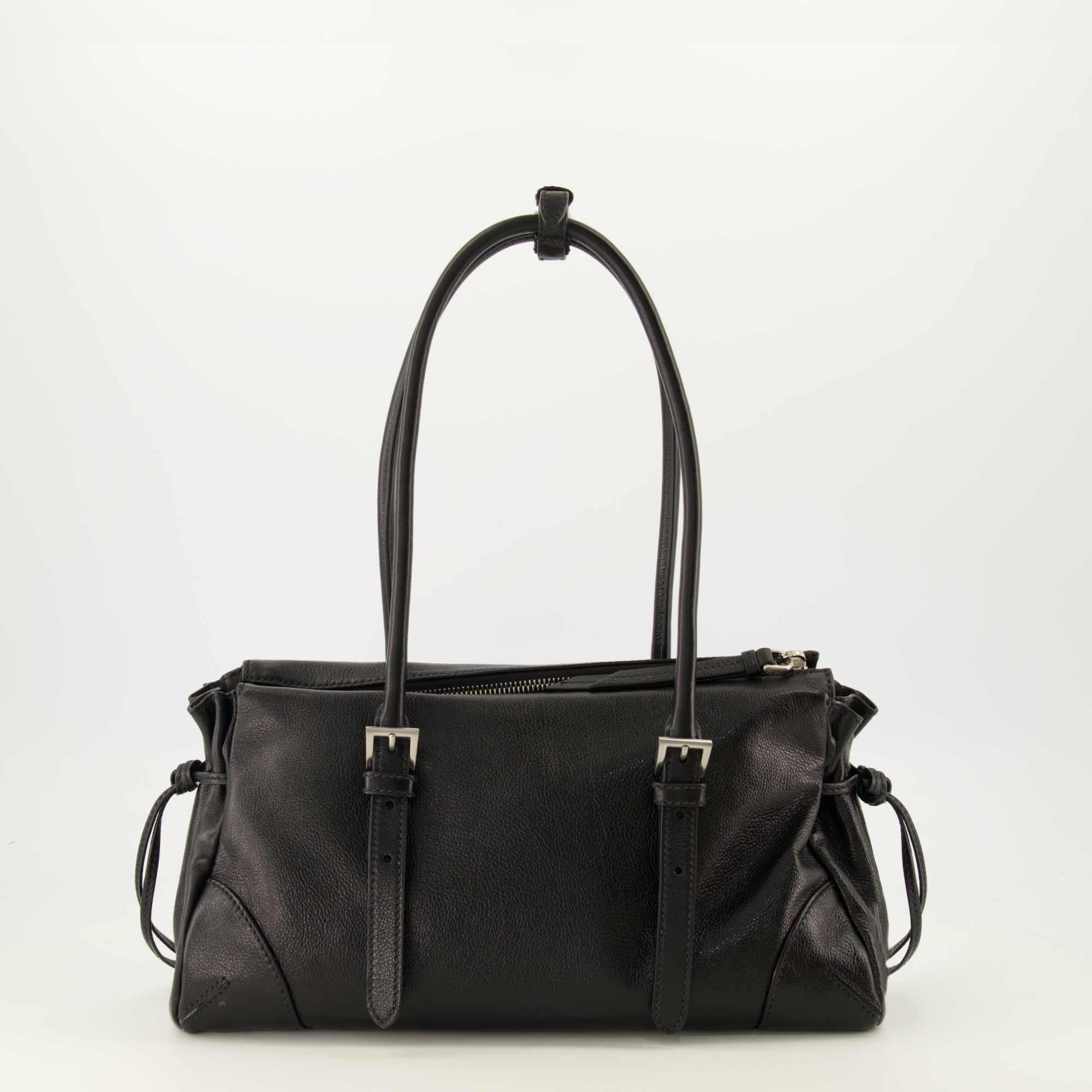 Sacs à main et épaule Bonnie Schwarze Verwaschene Lederhandtasche Prada Noir Femme