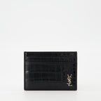 スモールレザーグッズ カサンドル カードホルダー Saint Laurent 黒 Homme