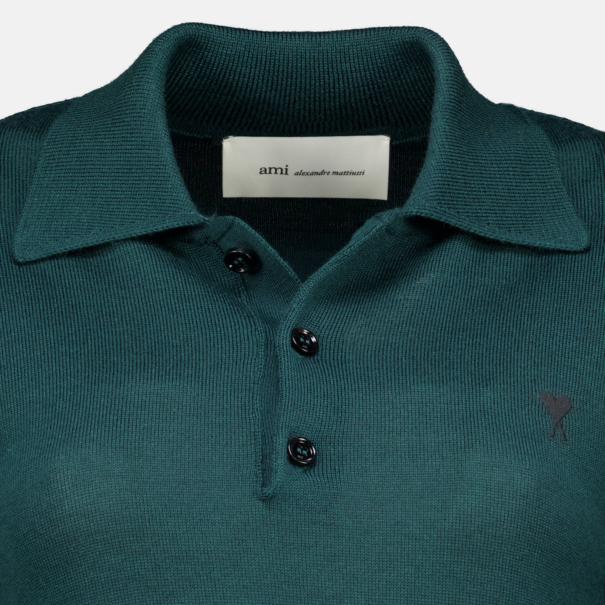 Polos Polo Cuore Verde AMI in Lana Ami PARIS Vert Femme