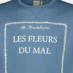 Image of the Dior Men's Blue T-shirt with Book Cover embroidery in cotton - Spring-Summer 2026 - Detailed View 2