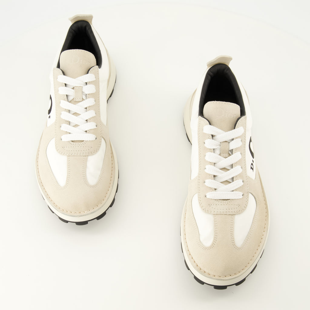 Baskets Zapatillas Dior Squash Beige en Piel Velours Dior Blanc Homme