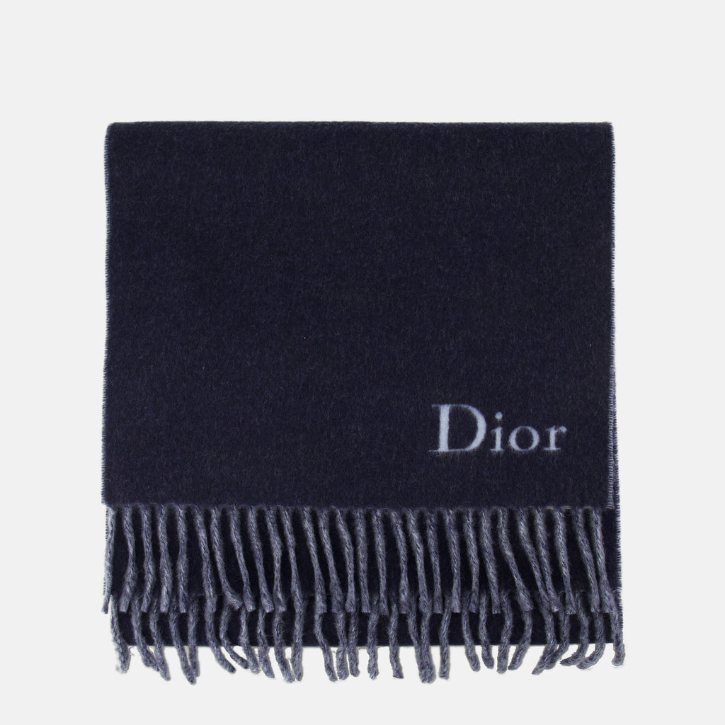 Immagine dell'articolo Sciarpa in lana a doppio faccia blu e marina del marchio Dior per Uomo - Stagione Primavera-Estate 2026 - Vista Posteriore