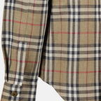 Camicie Camicia a Quadri Check Burberry Beige Homme