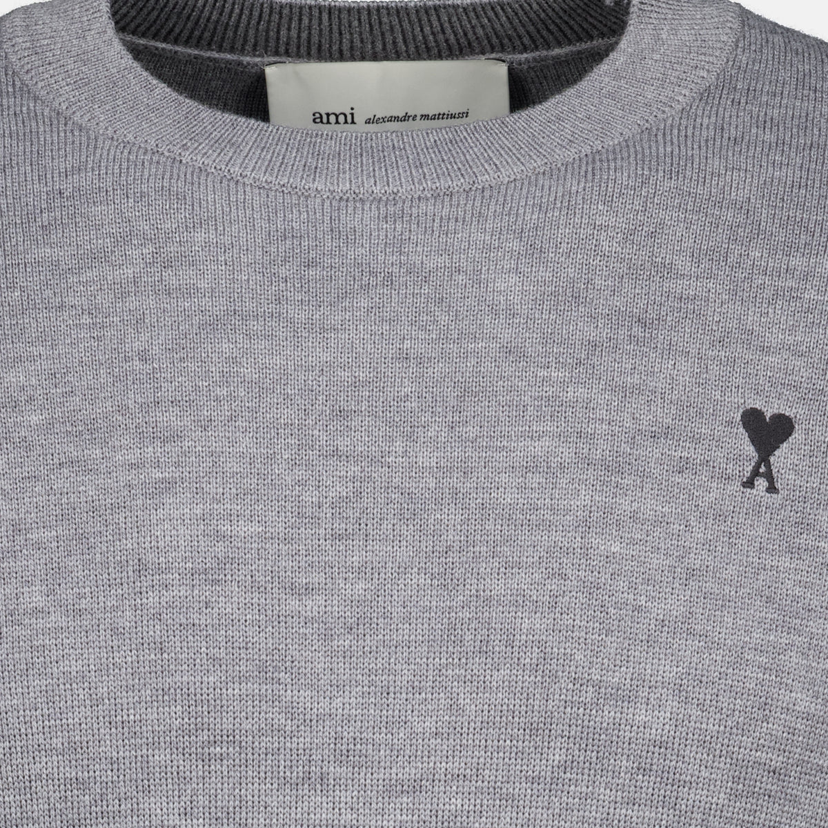 Maille Gray Wool Sweater Ami PARIS Gris Homme