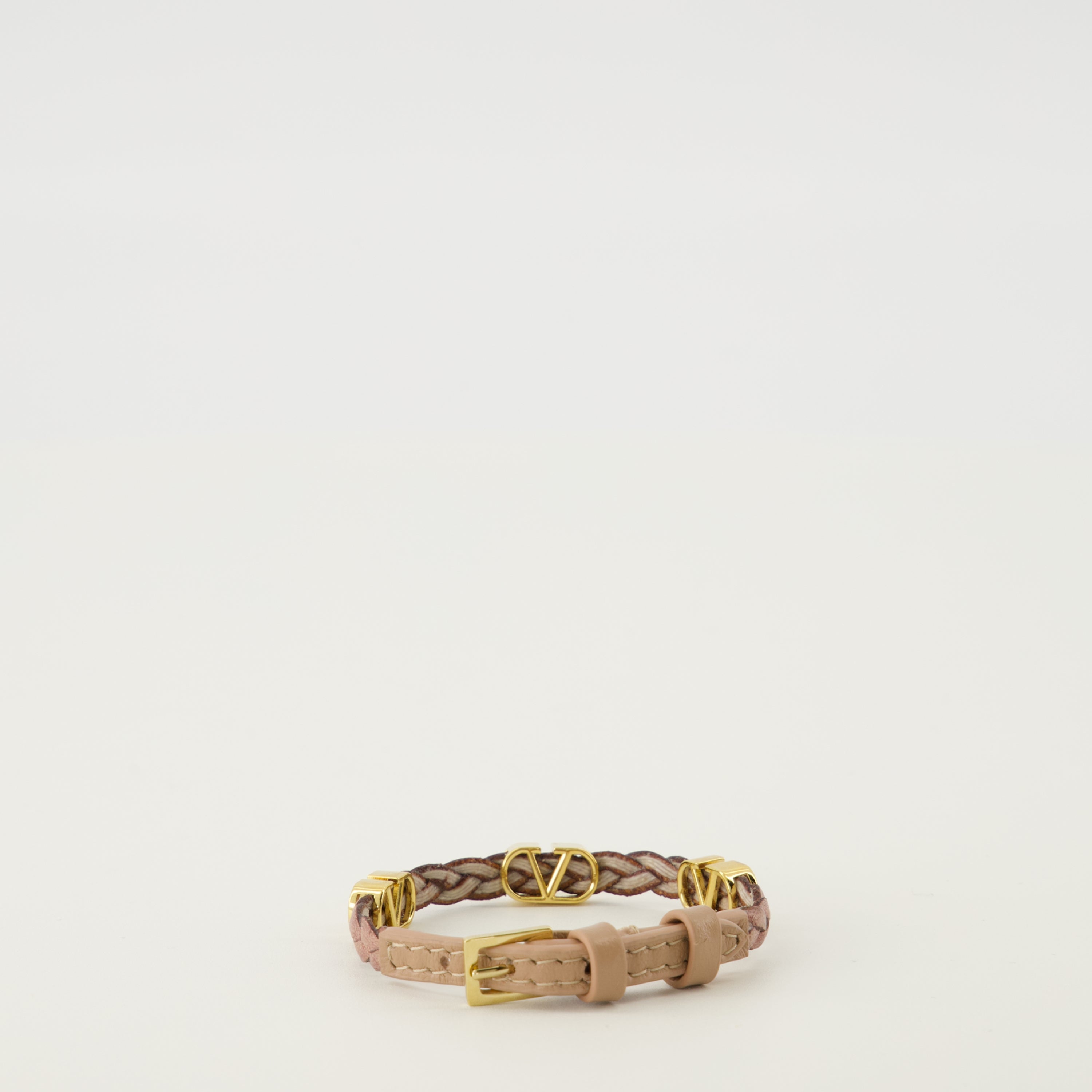 Image de l'article Bracelet en cuir Vlogo rose de la marque Valentino Garavani pour Femme - Saison Printemps-Été 2026 - Vue de Dos