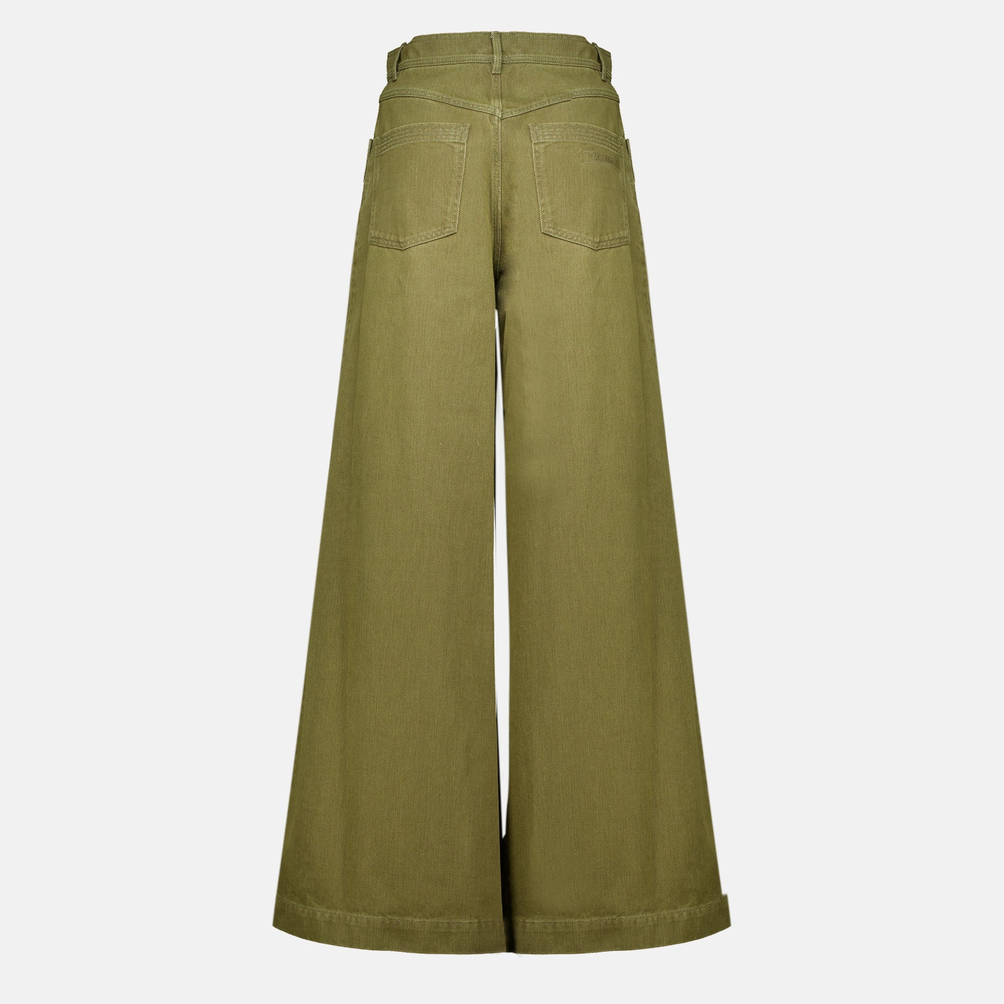 Pantalons Pantaloni Bull di Cotone Kaki Max Mara Kaki Femme