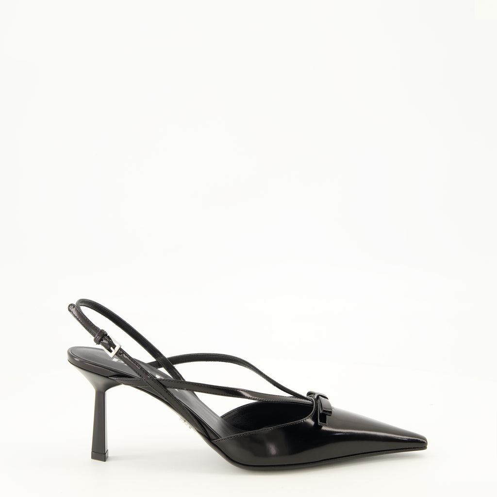 Escarpins Schwarze Lederpumps Prada Noir Femme