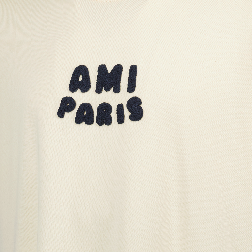 Camisetas T-shirt patch Ami Paris Ami PARIS Bege Unissex