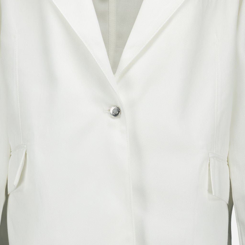 Vestes Blazer de Denim Branco em Satin Iro Blanc Femme