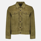 Vestes Jaqueta de Camurça Verde Oliveira Liam Officine Générale Kaki Homme
