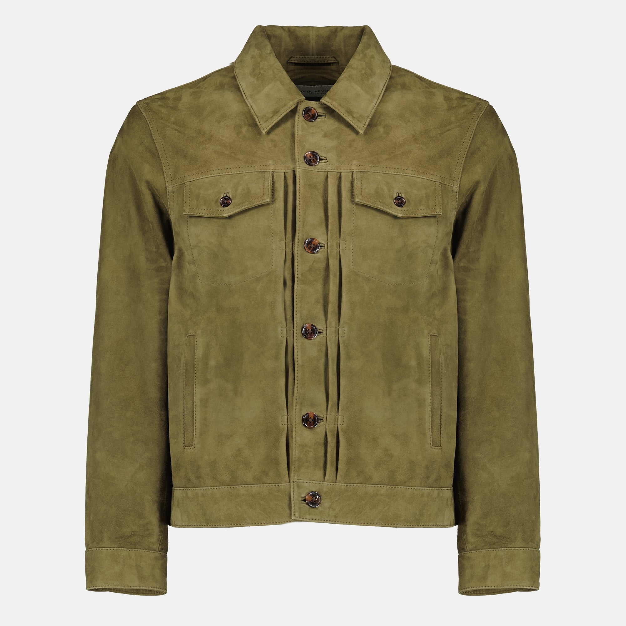 Vestes Blouson Liam kaki en daim Officine Générale Kaki Homme