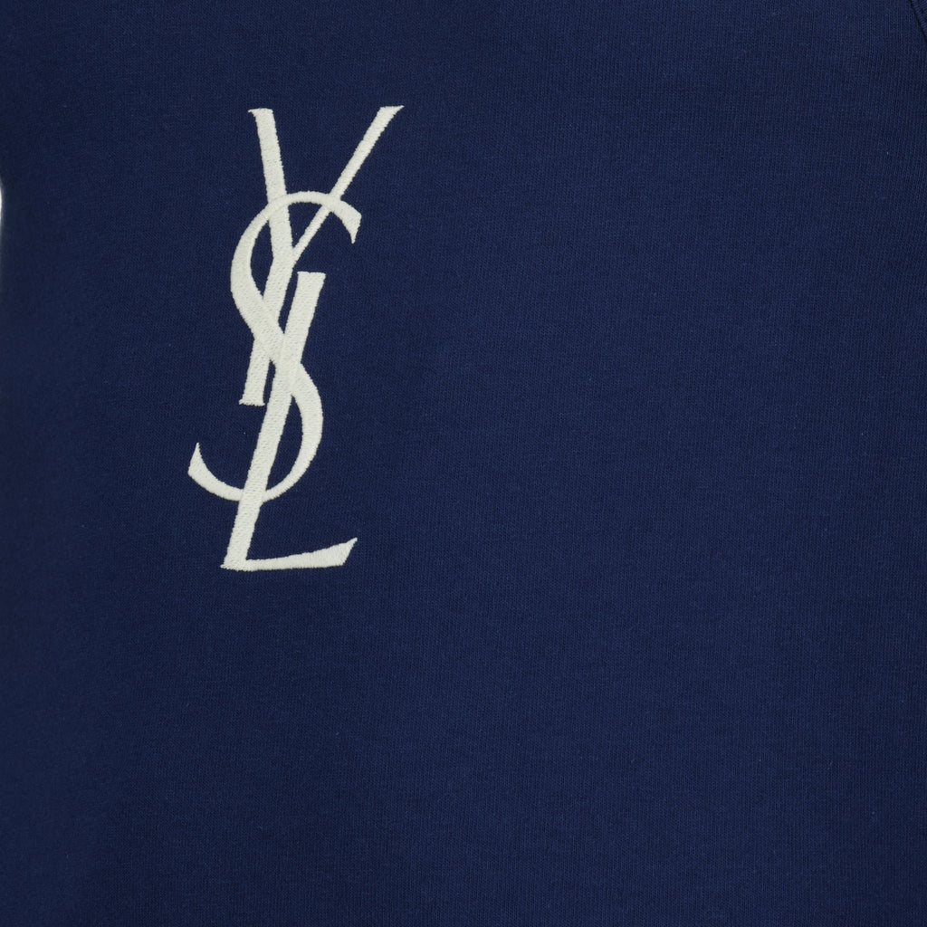 Image de l'article Débardeur Cassandre en coton bleu marine de la marque Saint Laurent pour Homme - Saison Printemps-Été 2026 - Vue détaillée_1