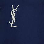 Image of the Cassandre tank top in navy cotton from the Saint Laurent brand for Men - Spring-Summer 2026 - Detailed View_1