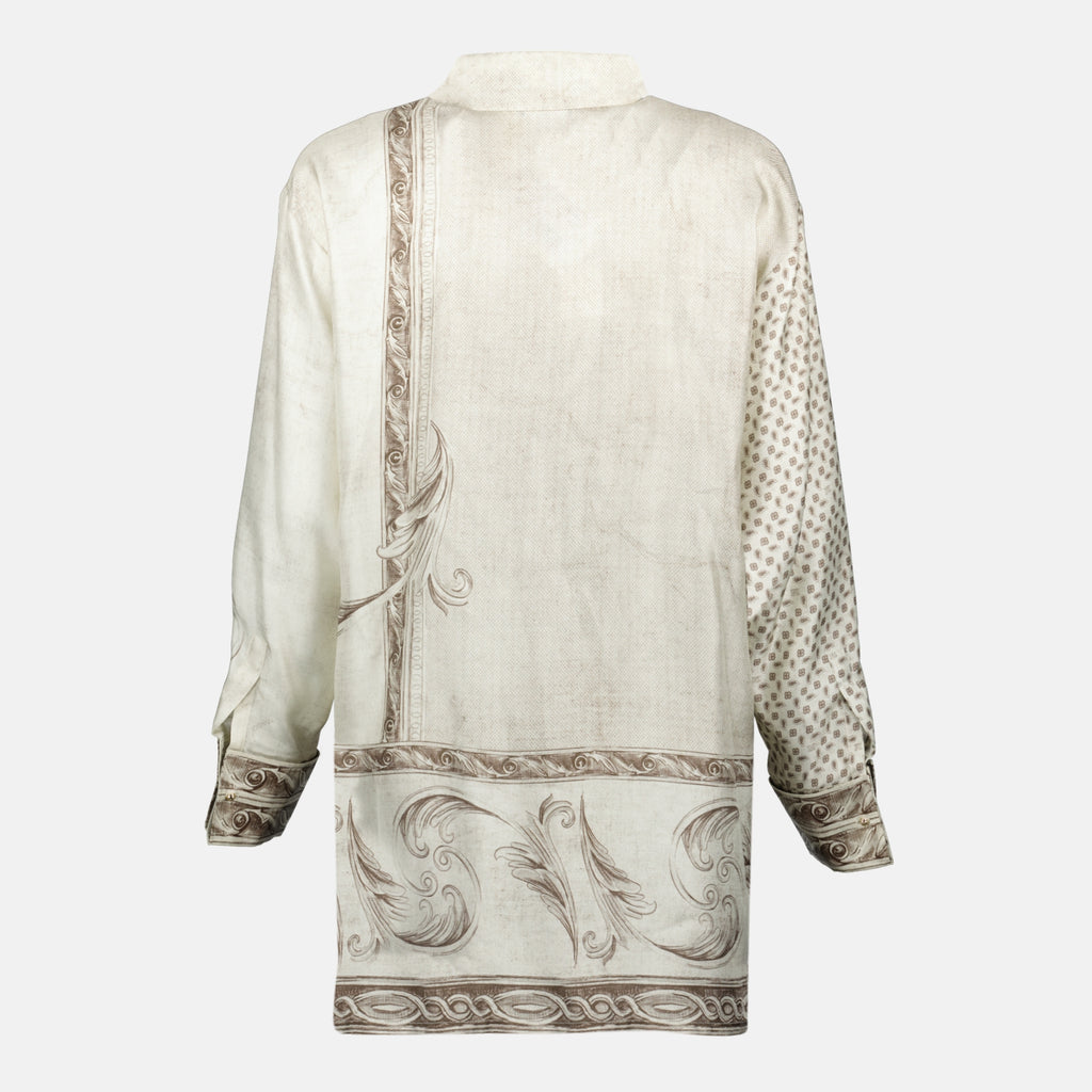 여성을 위한 Max Mara 브랜드의 베이지색 긴 인쇄 셔츠 이미지 - 2026년 봄여름 - 뒷면 보기