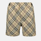 Shorts Pantalones Cortos a Cuadros Burberry Beige Homme
