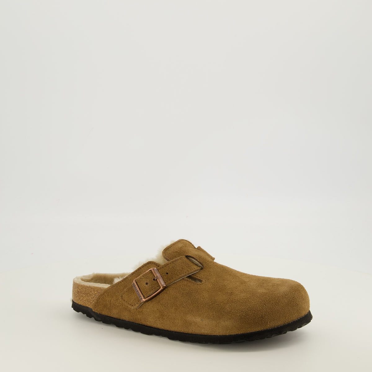 Chaussures ouvertes Mules Boston de Piel de Oveja Marrón Birkenstock Marron Unisexe