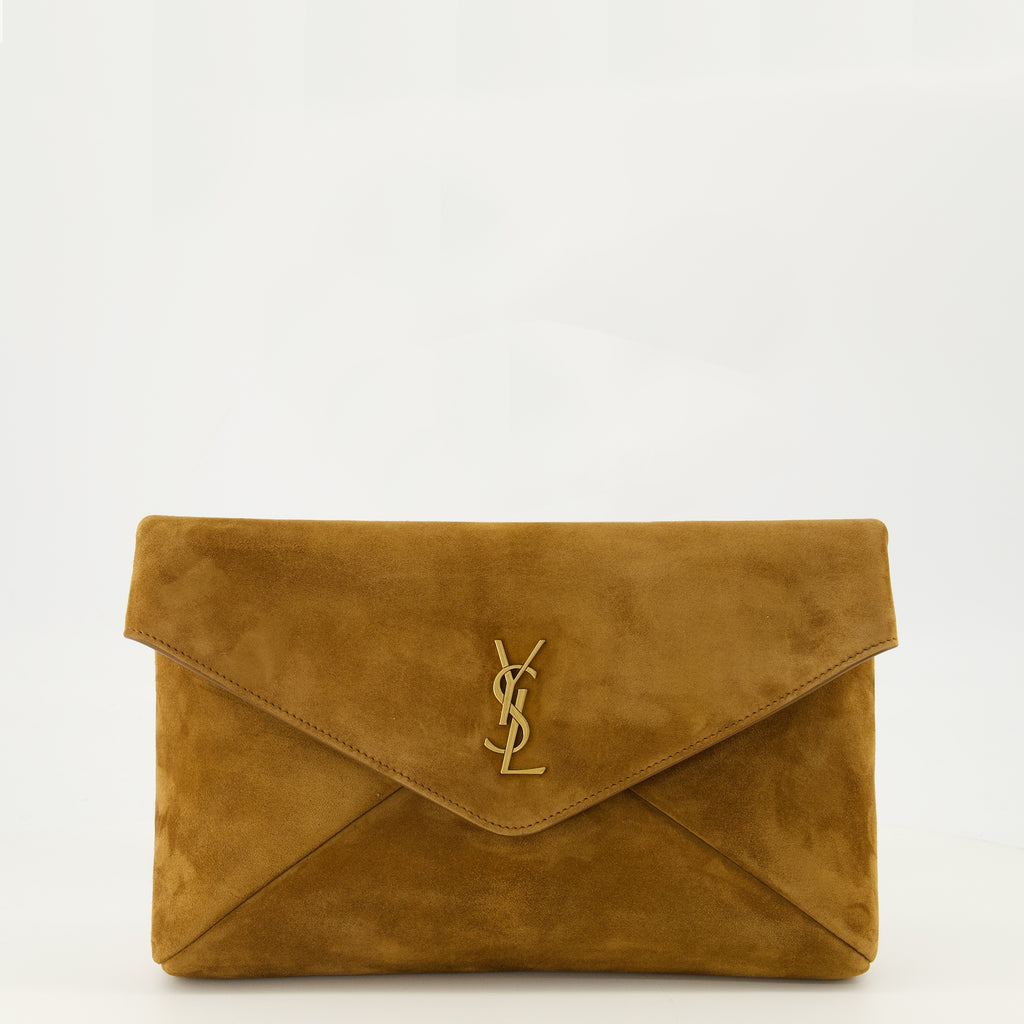 Pochettes Pochete de Camurça Cassandre em Castanho Saint Laurent Marron Femme