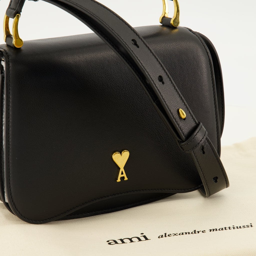 Sacs cabas Top Handle Bag Paris Paris in Black Leather Ami PARIS Noir Unisexe