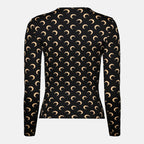 Imagem do Top Jersey Moon preto e bege da marca Marine Serre para Mulheres - Temporada Outono-Inverno 2025 - Vista Traseira