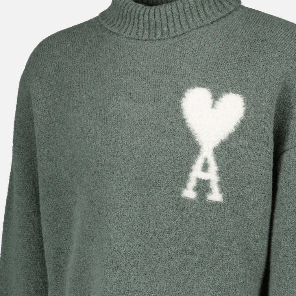 Malhas AMI de Coeur Turtleneck Ami PARIS Verde Unissex