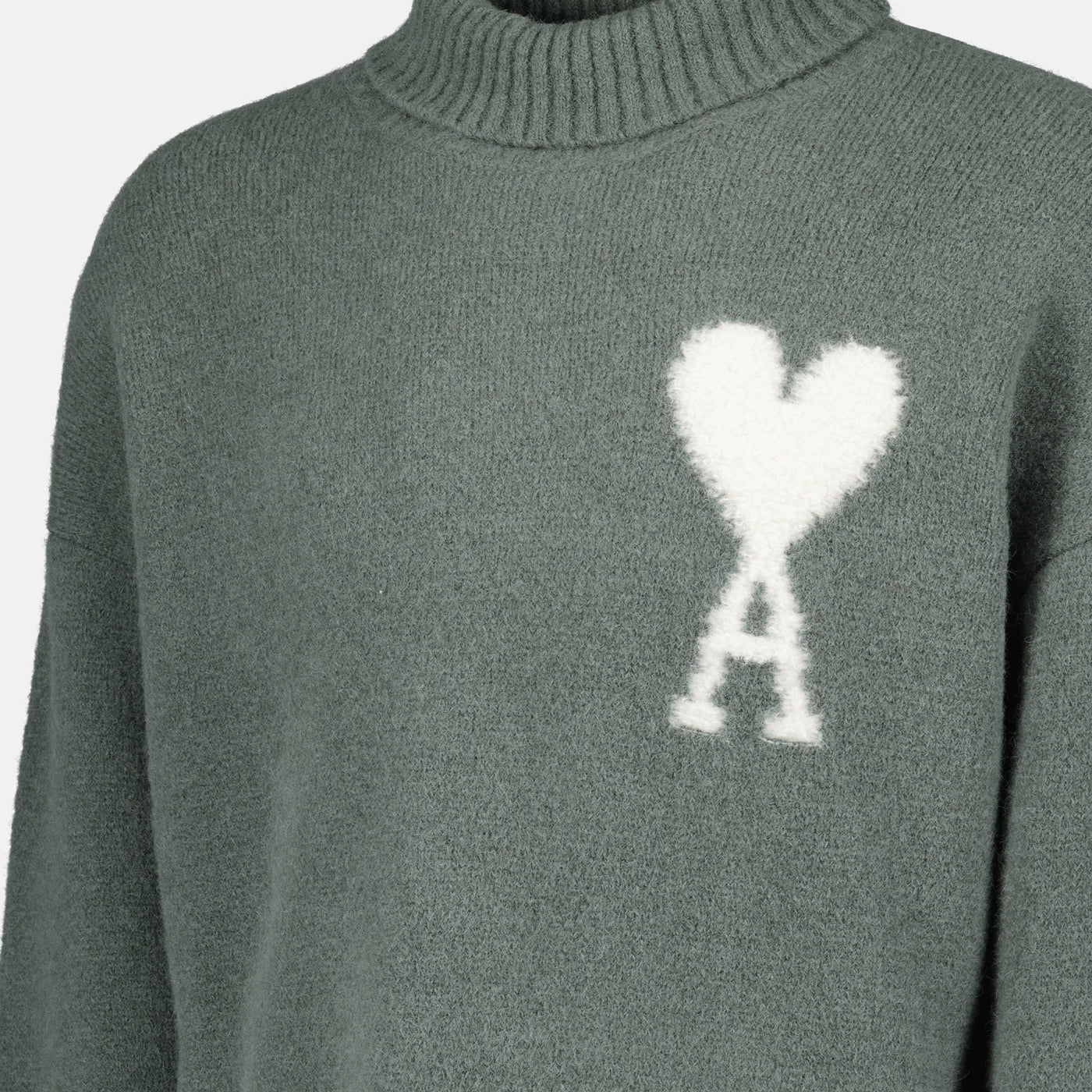 Malhas AMI de Coeur Turtleneck Ami PARIS Verde Unissex