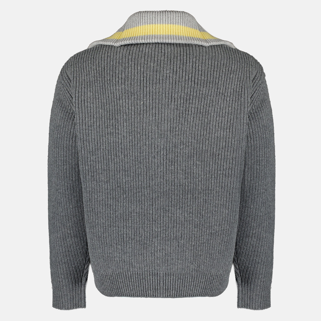 Maille Pull Trucker demi-zip Drole De Monsieur Gris Homme