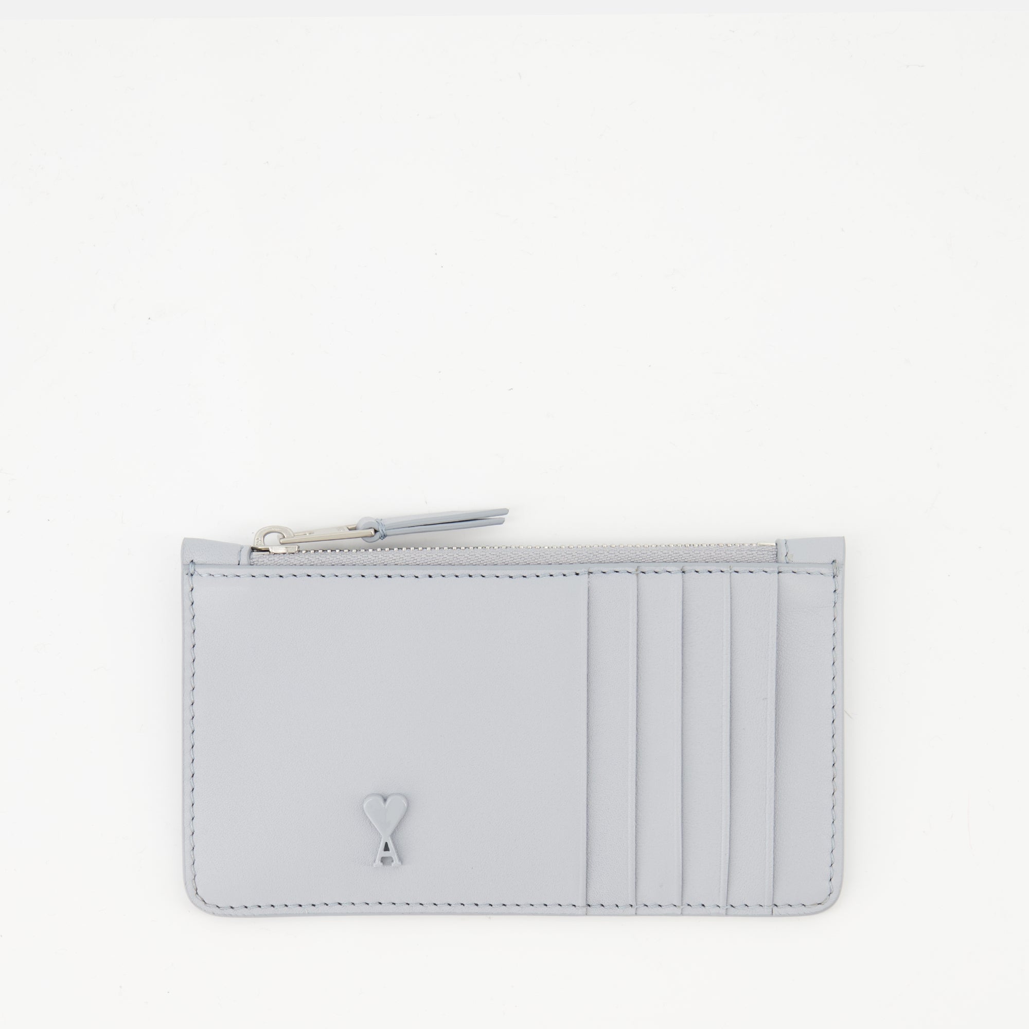Pequeños artículos de cuero Porta tarjetas con cremallera Ami PARIS Azul Unisex
