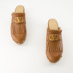 Zapatos abiertos Zuecos con Flecos VLogo Valentino Garavani Marrón Femme