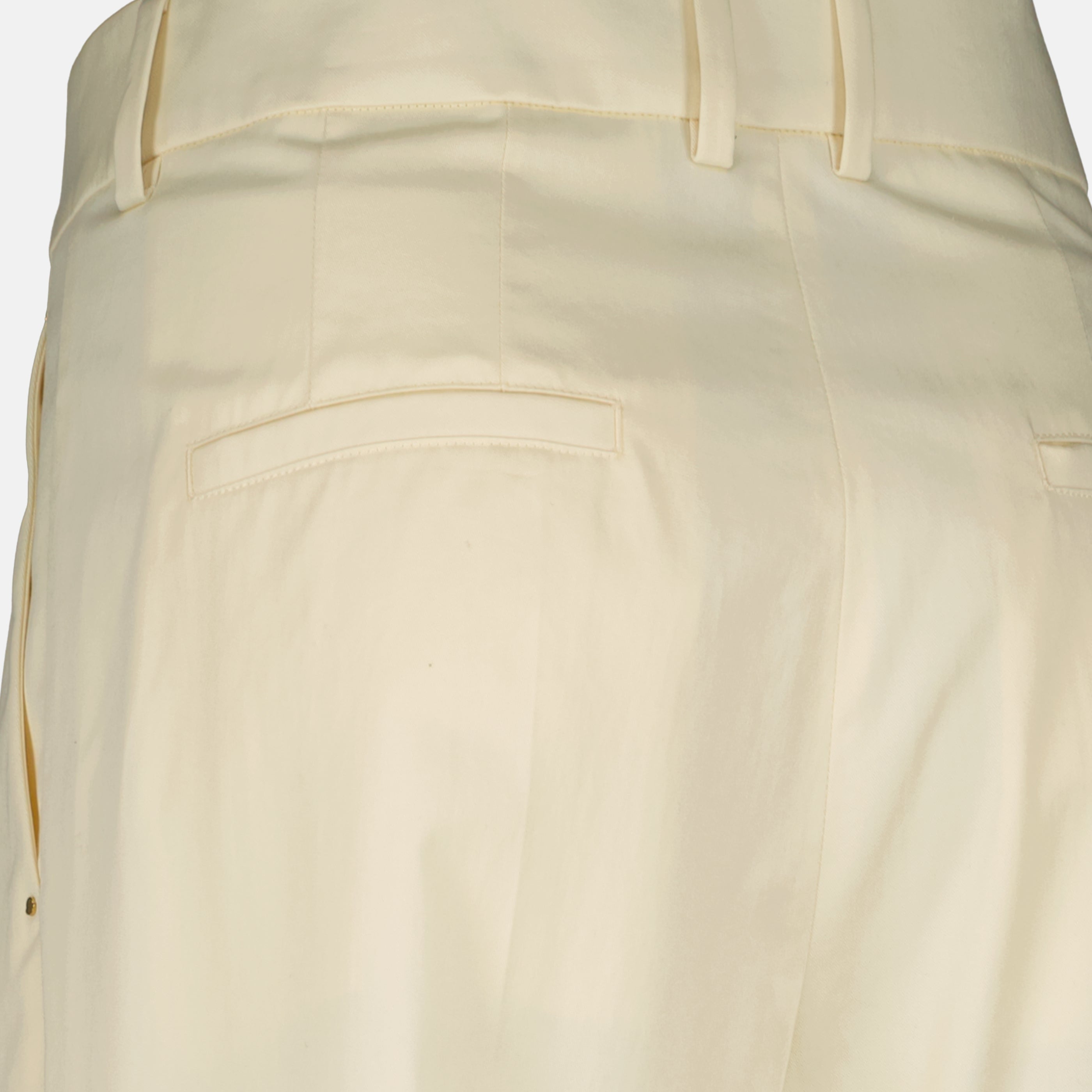 Pantalons 와이드 코튼 개바딘 팬츠 Moncler Blanc Femme