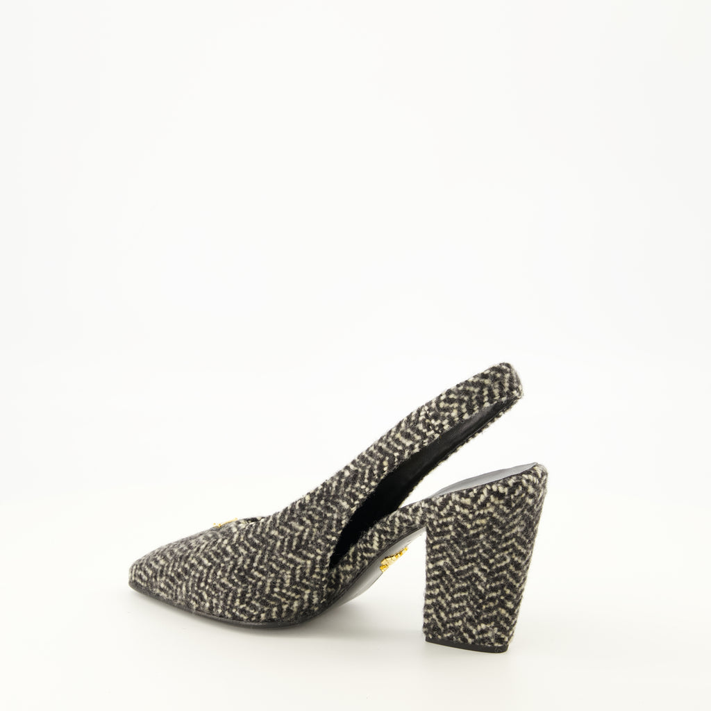 Escarpins シェブロンヒール Prada Gris Femme