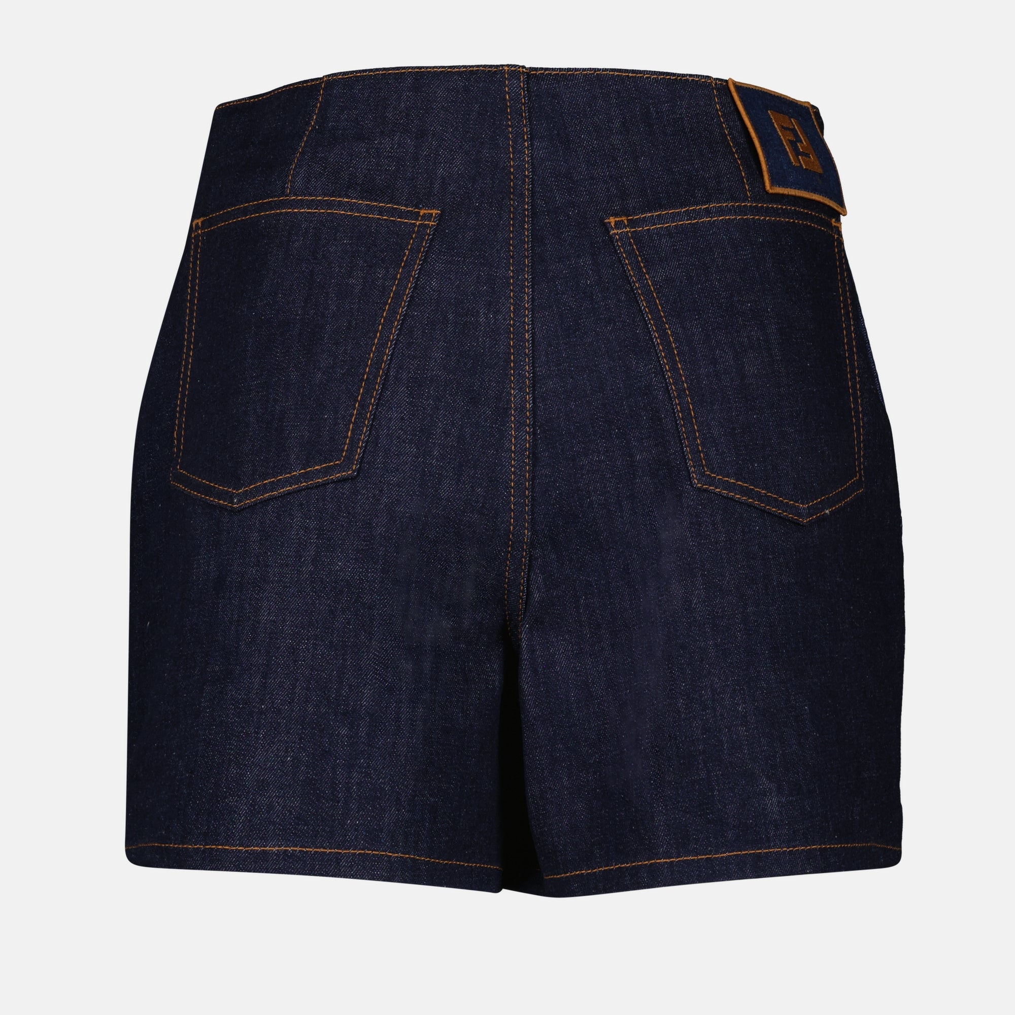 Shorts Bicolor Denim Shorts Fendi Dunkelblau Femme