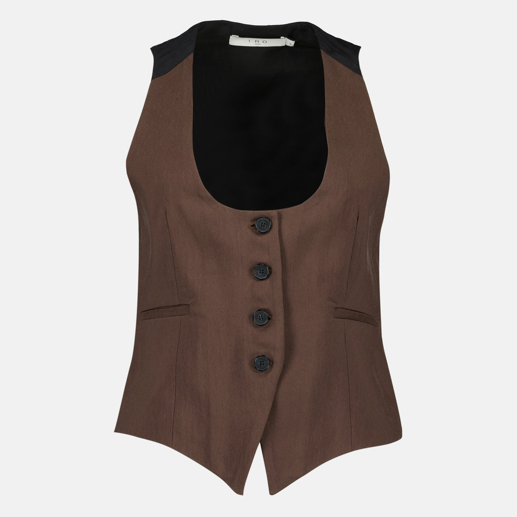 Tops Gilet de tailleur bi-matière marron Iro Marron Femme