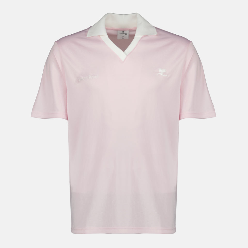 Imagem da t-shirt de desporto AC rosa da marca Courrèges para Homem - Temporada Primavera-Verão 2026 - Vista Frontal