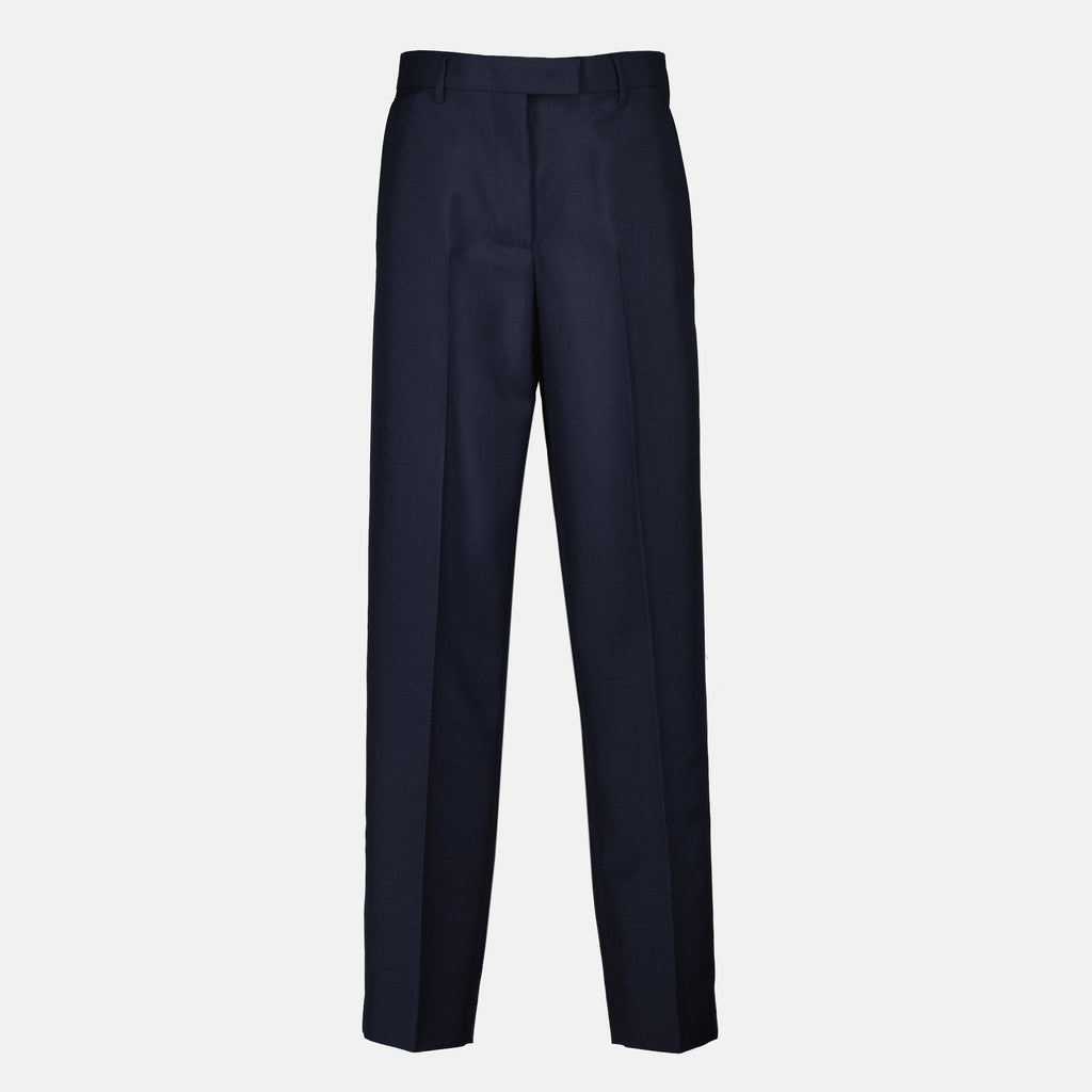 Image de l'article Pantalon cigarette bleu foncé en laine de la marque Miu Miu pour Femme - Saison Printemps-Été 2026 - Vue de Face