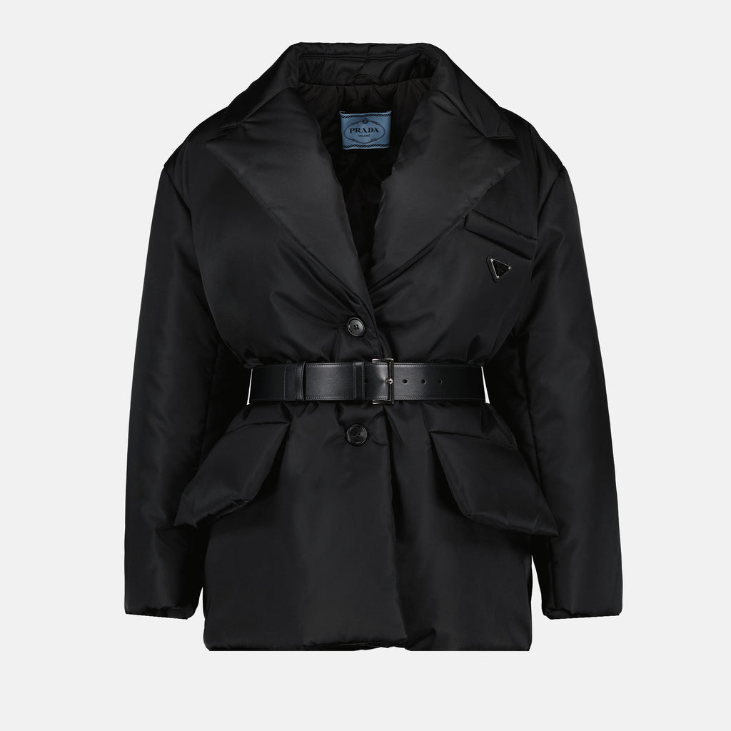 Manteaux Doudoune en Re-Nylon Prada Noir Femme