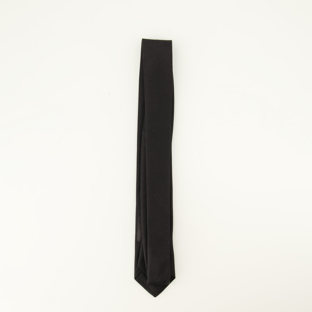 Écharpes, foulards et gants Schwarze Seidensatin-Krawatte Saint Laurent Noir Homme