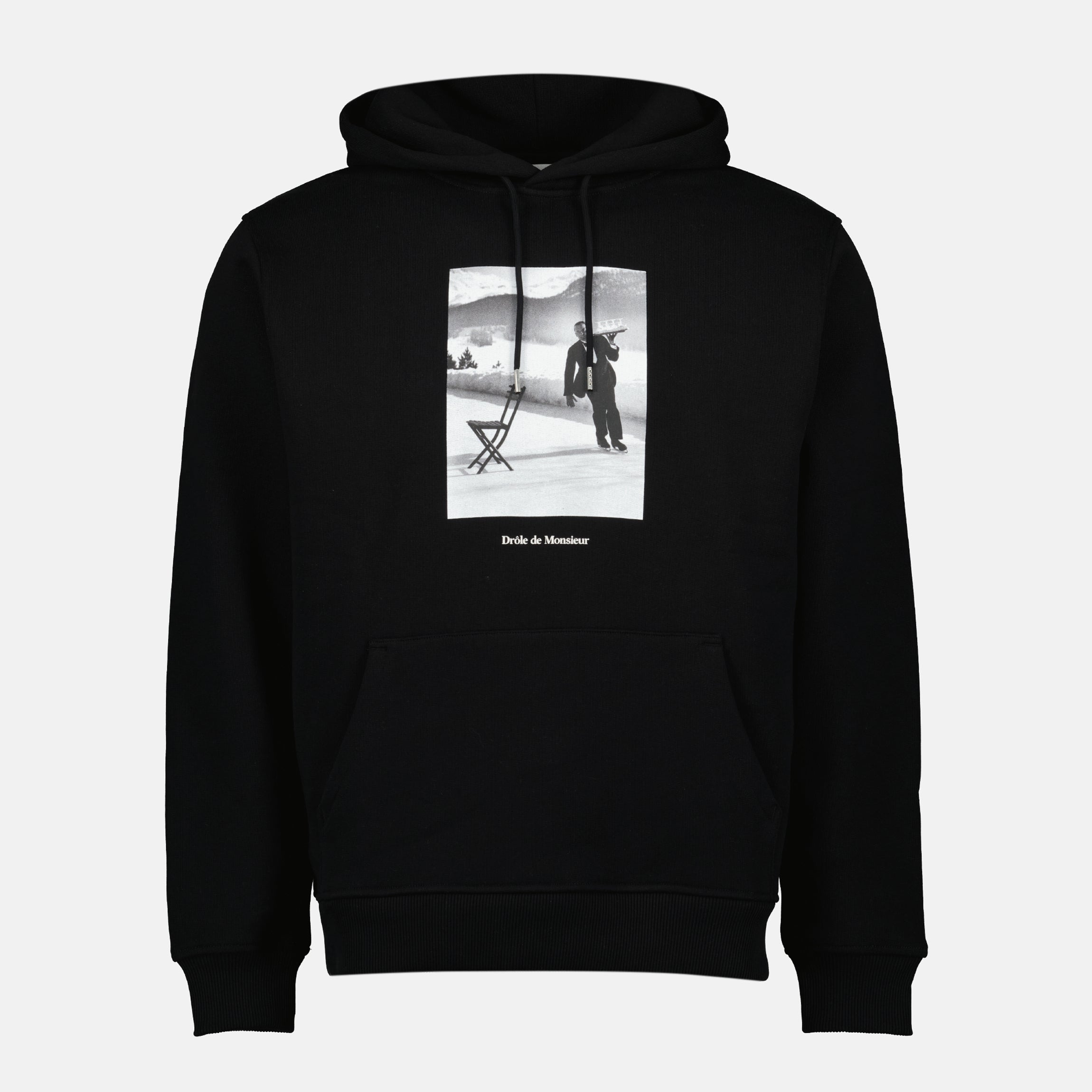 Immagine della felpa con cappuccio con slogan del marchio Drole De Monsieur per uomo - Stagione Autunno-Inverno 2025 - Vista Frontale