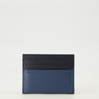 Image of the Antigona Stamped navy blue card holder from the Givenchy brand for Men - Spring-Summer 2026 - Back View