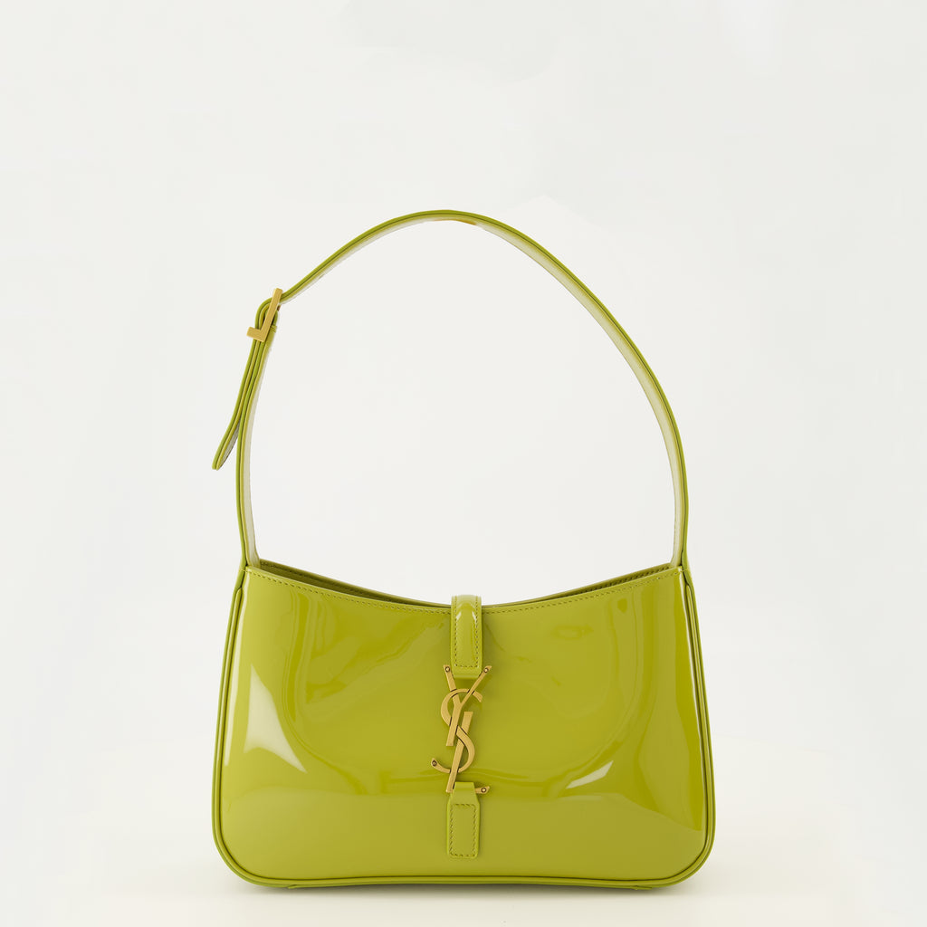 Image of the article Le 5 à 7 green patent leather bag by Saint Laurent for Women - Spring-Summer 2026 - Front View