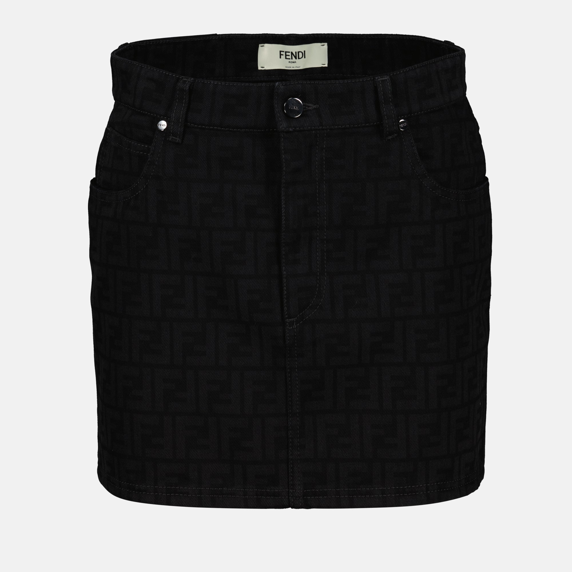 Jupes Jupe FF en denim Fendi Noir Femme