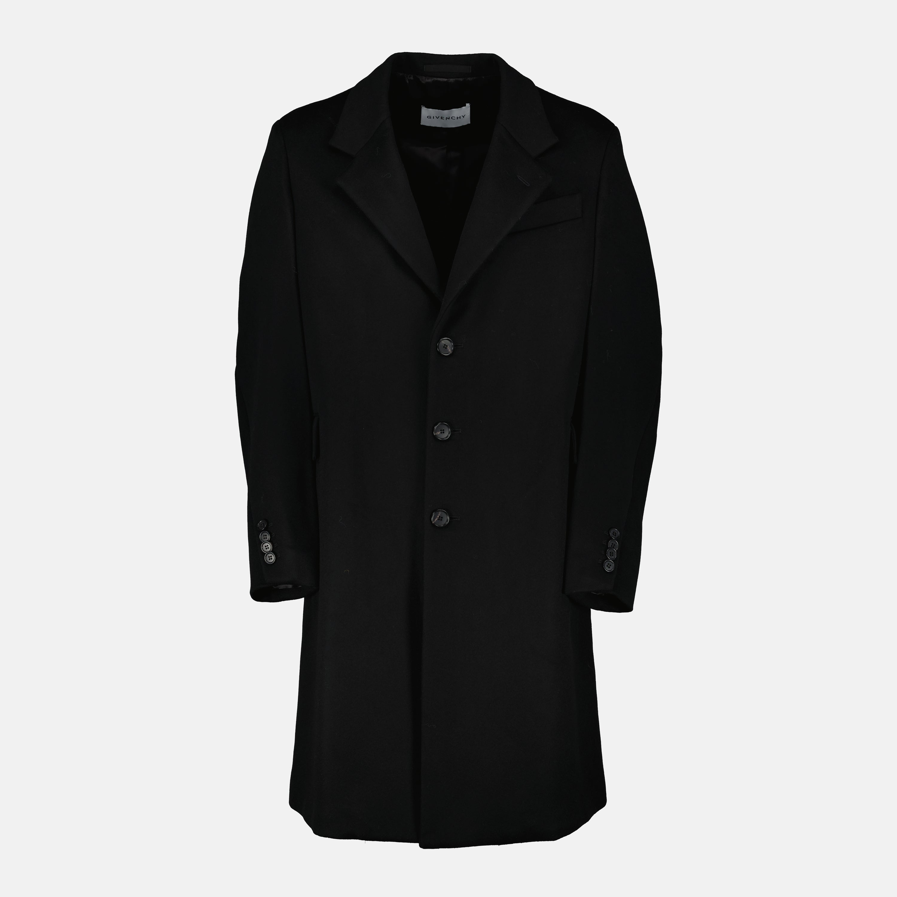 Image de l'article Manteau en laine noir de la marque Givenchy pour Homme - Saison Automne-Hiver 2025 - Vue de Face