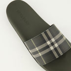 Bild der Burberry Herren Check Khaki Pantoletten - Frühjahr-Sommer 2026 - detaillierte Draufsicht