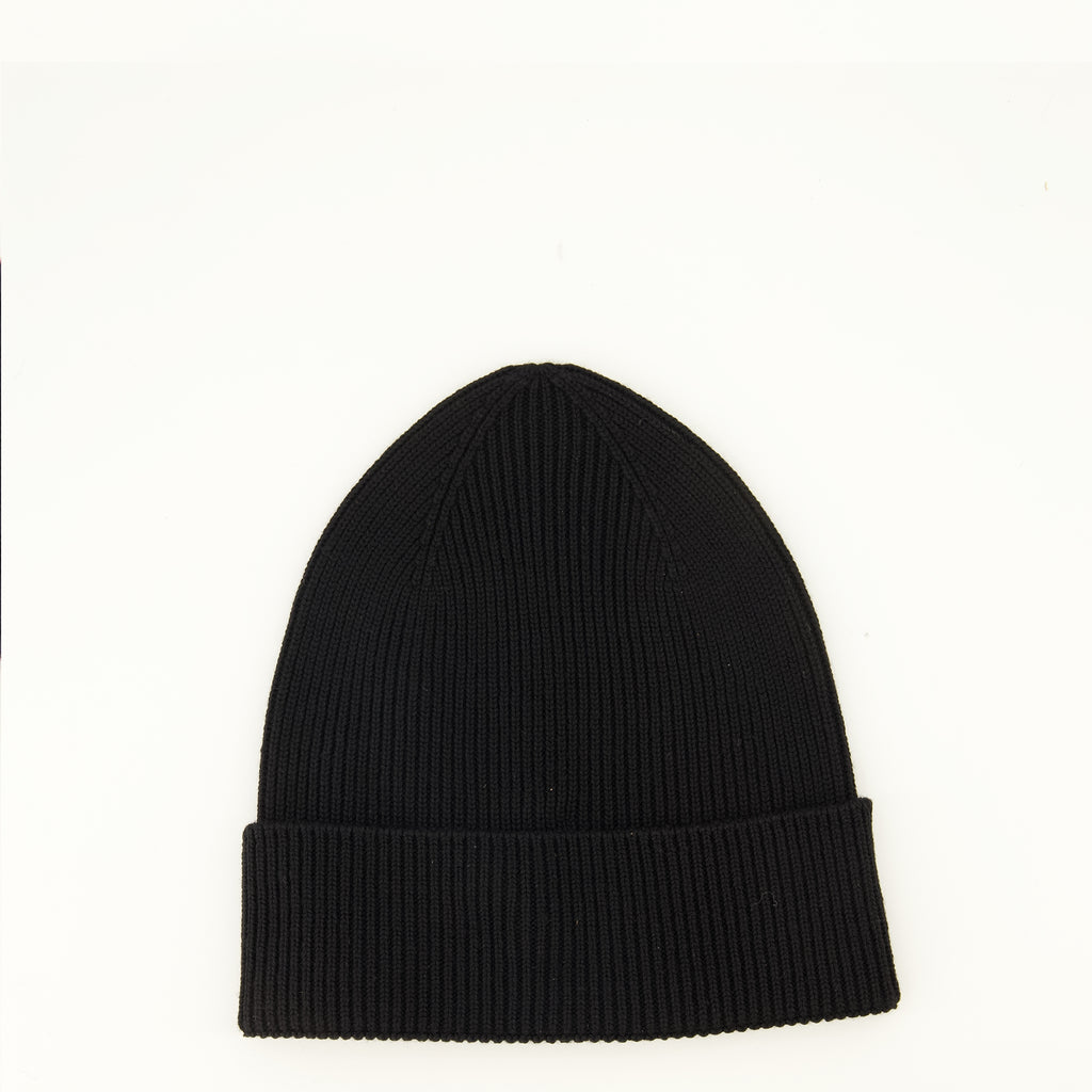 Chapeaux, casquettes et bonnets Black Wool Beanie Moncler Noir Homme