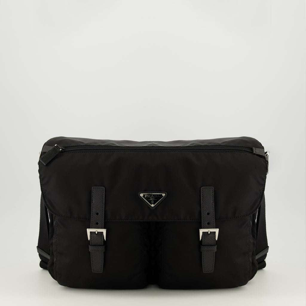 Sacs bandoulière Sac porté épaule en Re-Nylon noir Prada Noir Homme
