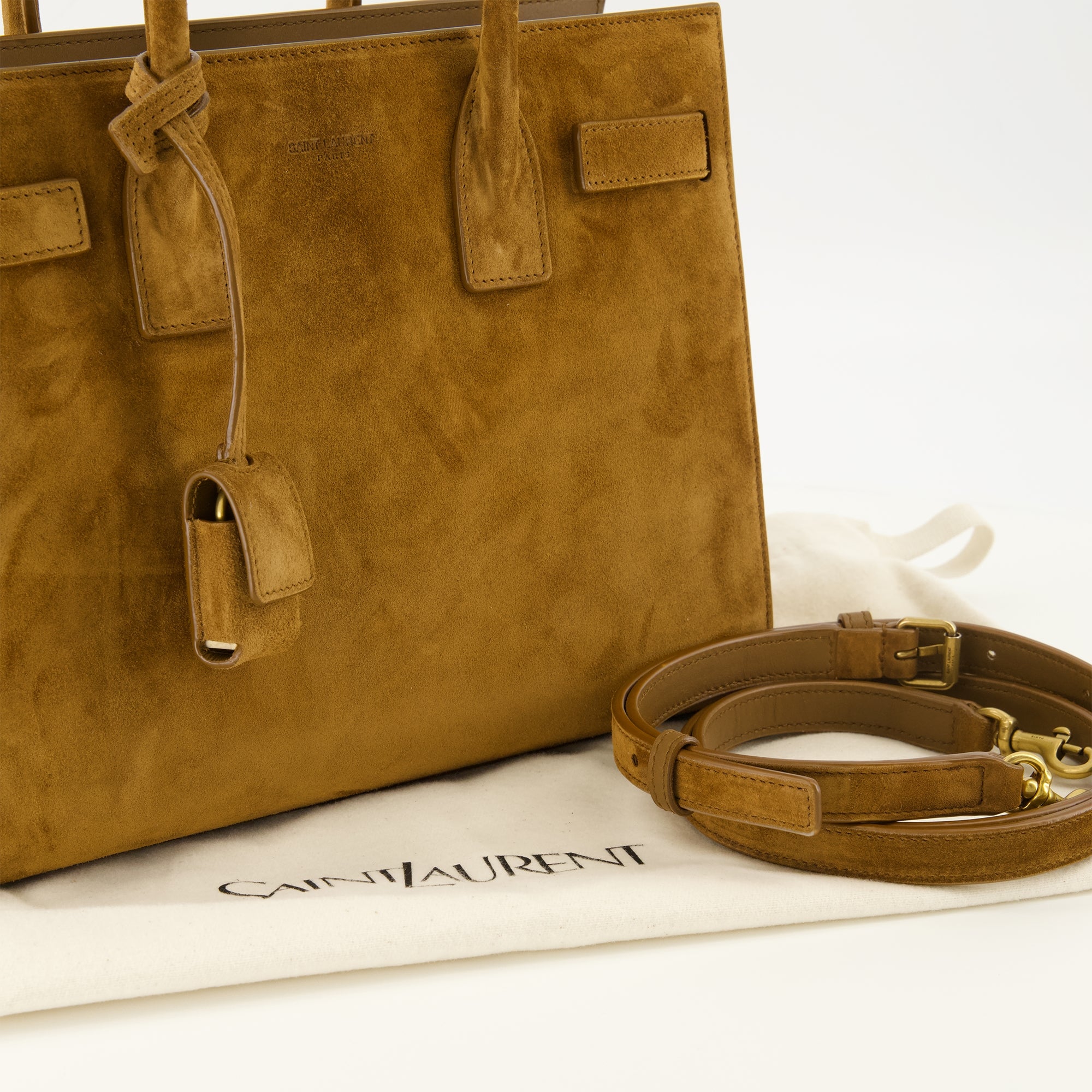 Image de l'article Sac de jour en baby en suède marron de la marque Saint Laurent pour Femme - Saison Printemps-Été 2026 - Vue détaillée_2