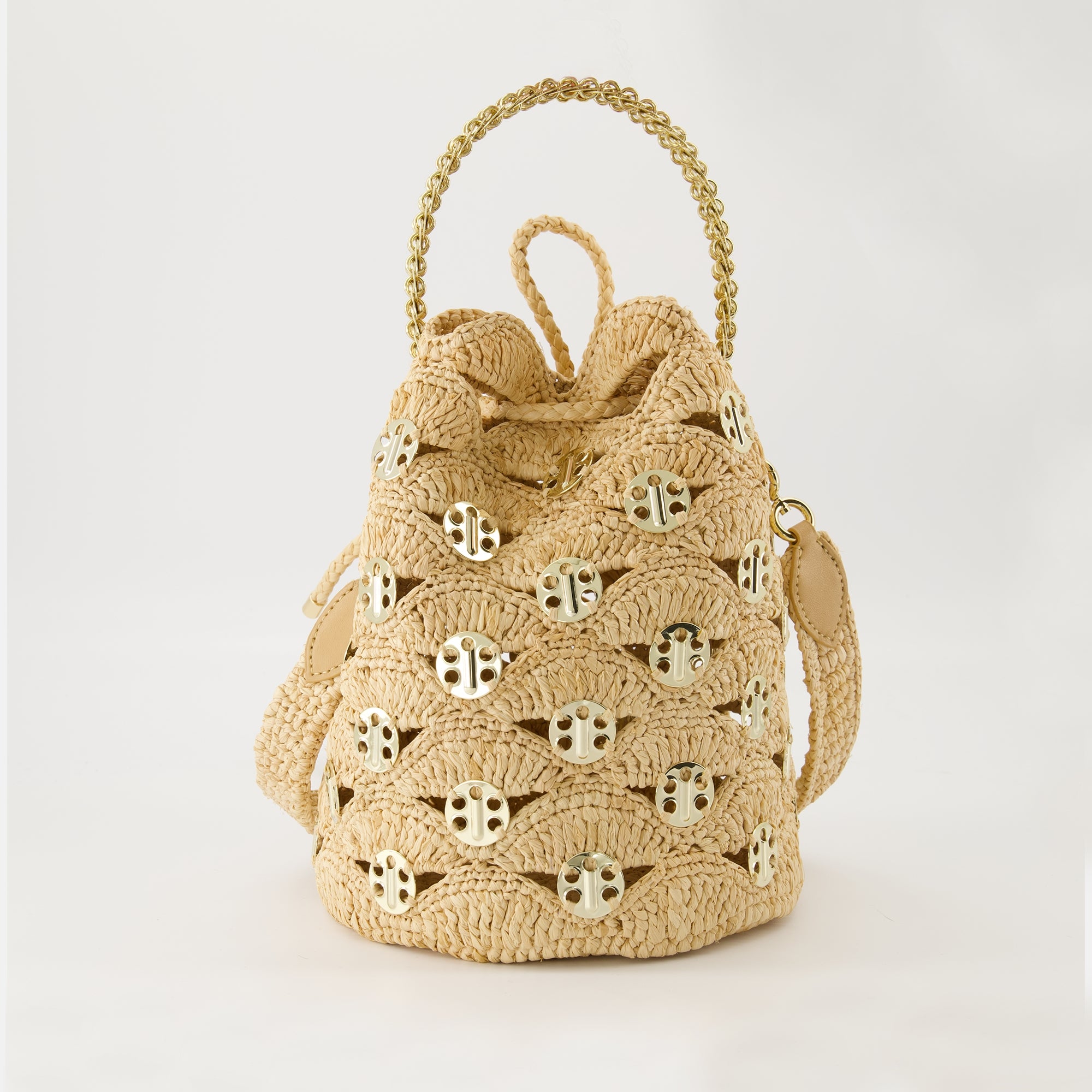 Beuteltaschen Raffia Bucket Bag Rabanne Beige Femme
