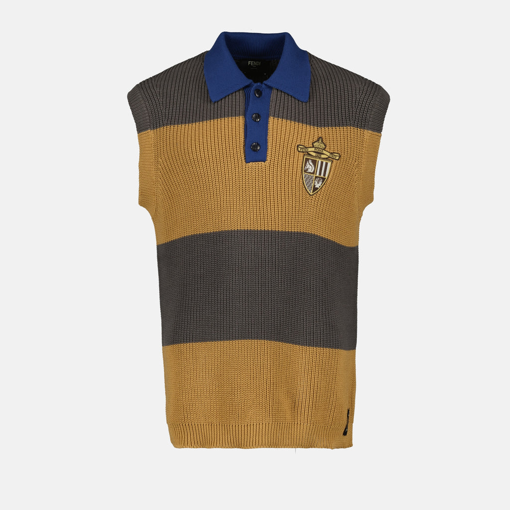 Polos Polo sans manches Fendi Marron Homme