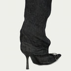 Imagen de las botas altas D-Venus de denim de la marca Diesel para Mujer - Temporada Otoño-Invierno 2025 - Vista trasera